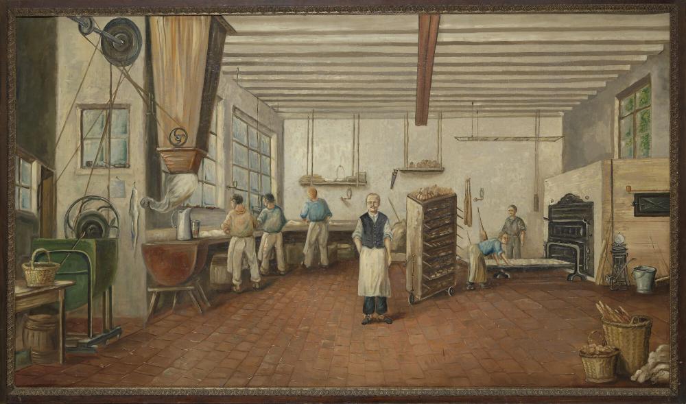 Schilderij 'Het Bakken'