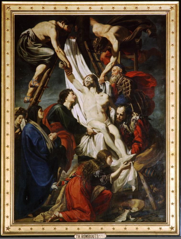 Jezus wordt van het kruis afgenomen