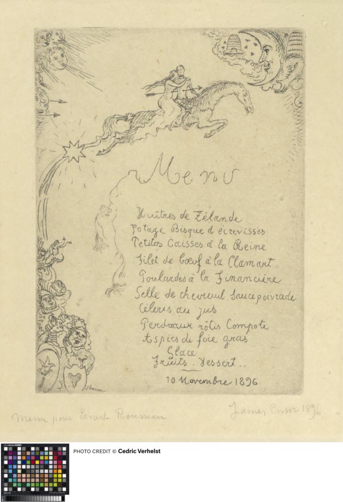 Spijskaart voor Ernest Rousseau