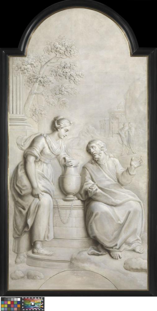 Grisaille - Jezus en de Samaritaanse vrouw bij de waterput