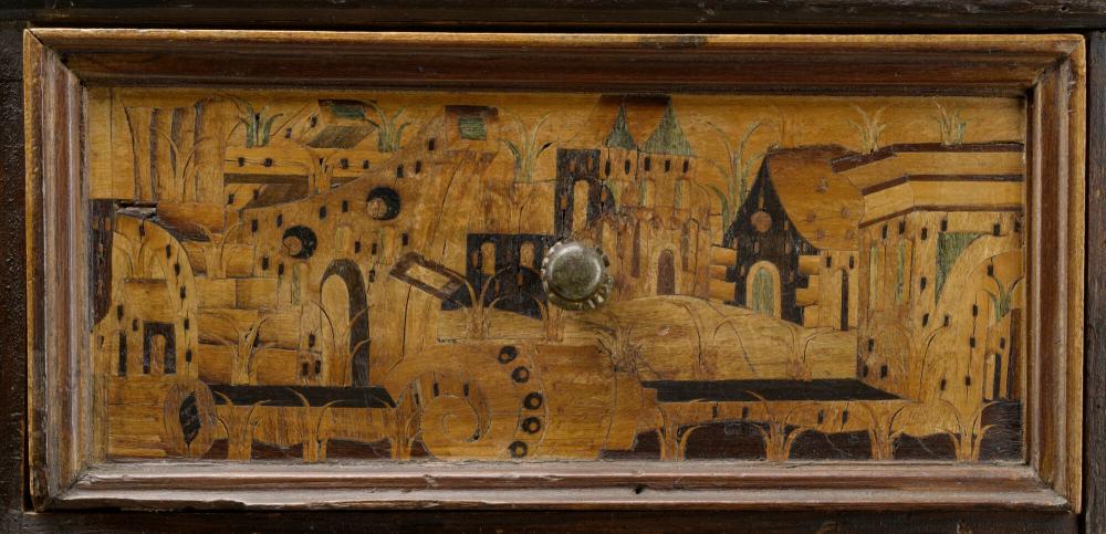 Cantoor met figuratief inlegwerk