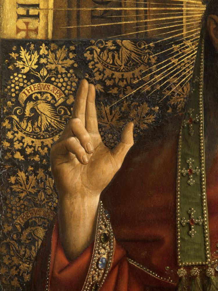 het Lam Gods: detail uit Paneel Christus