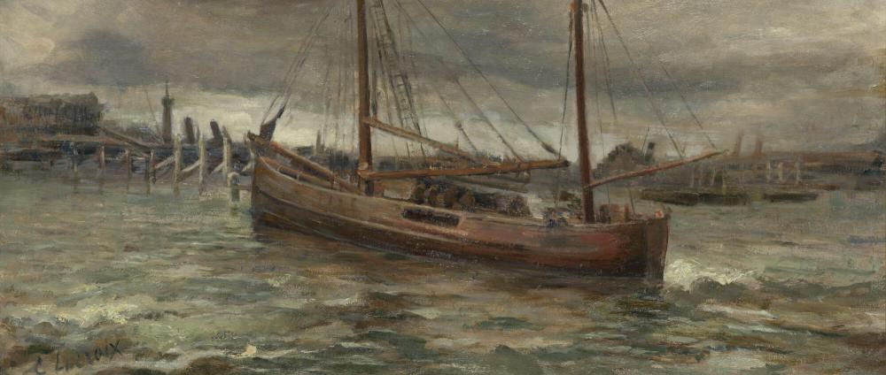 Zicht op een zeehaven