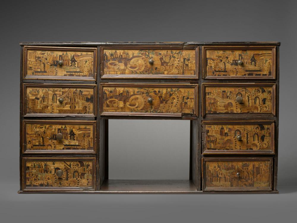 Cantoor met figuratief inlegwerk