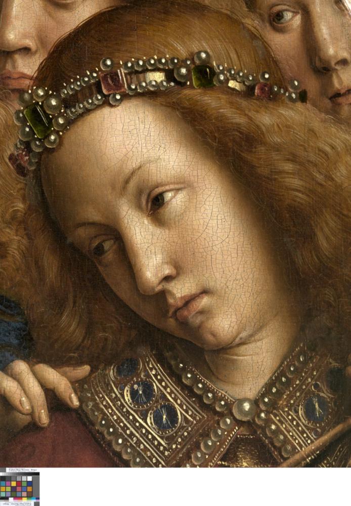 het Lam Gods: detail uit Paneel De Musicerende Engelen