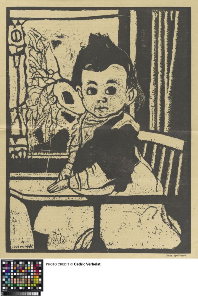 Kindje in kinderstoel (Kinderhoofd)