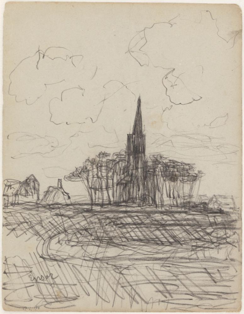 Dorpskerk omringd door bomen