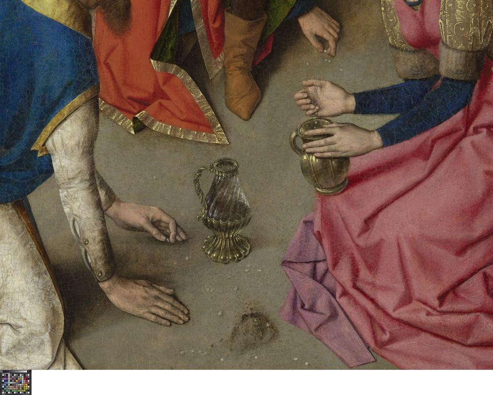 Het Laatste Avondmaal. Detail uit paneel rechtsboven