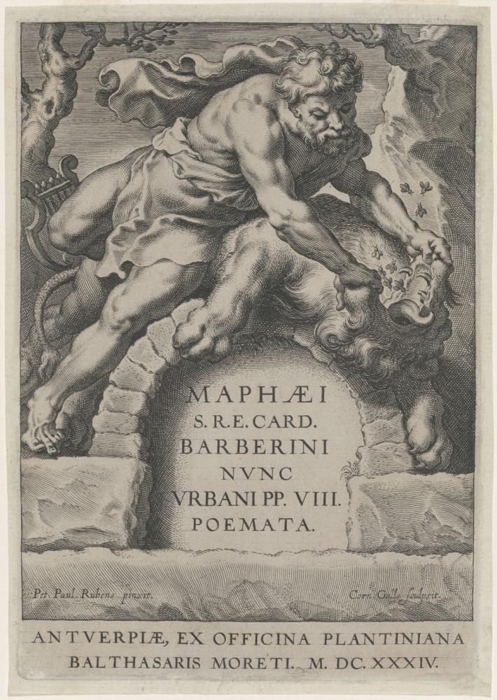 Titelblad van : Maphaei Poemata Antverpiae ex officina Plantiniana In4°
