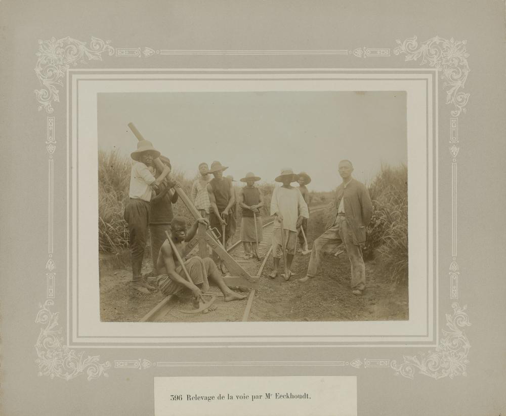 Aanleg spoorweg in Congo