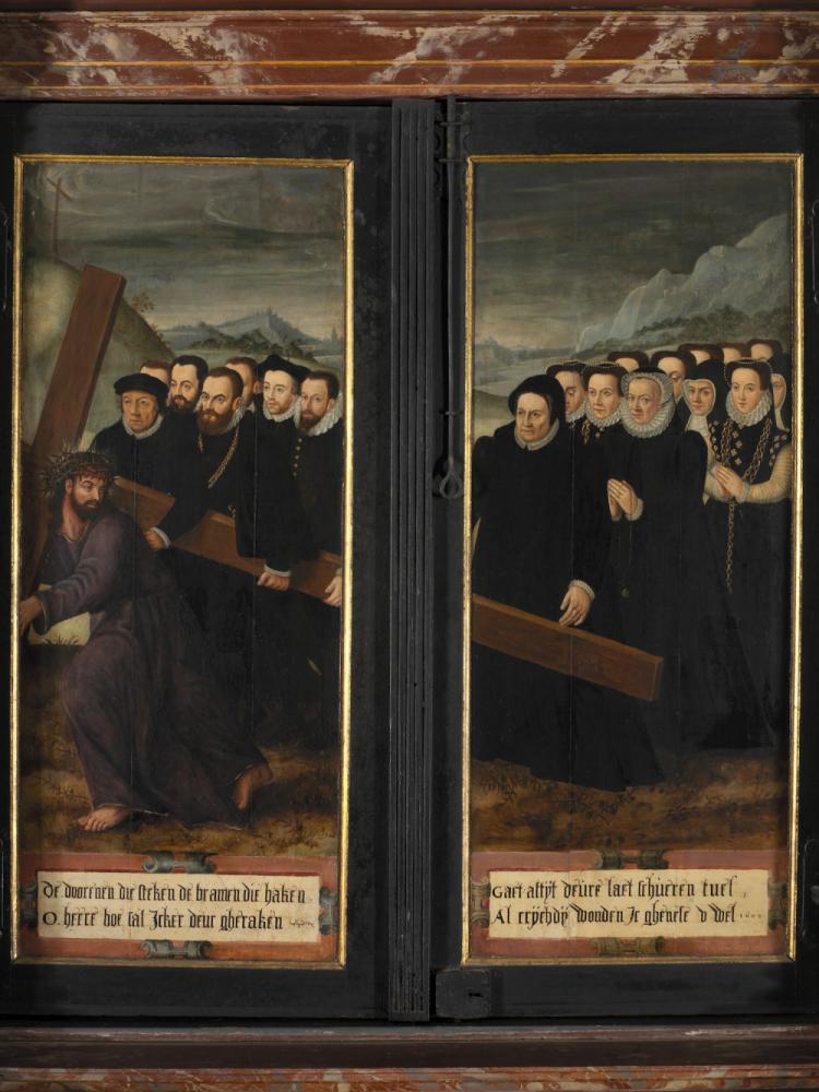 Triptiek van de familie De Vos. Gesloten deuren van de triptiek