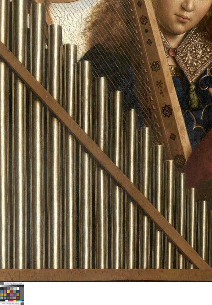 het Lam Gods: detail uit Paneel De Musicerende Engelen
