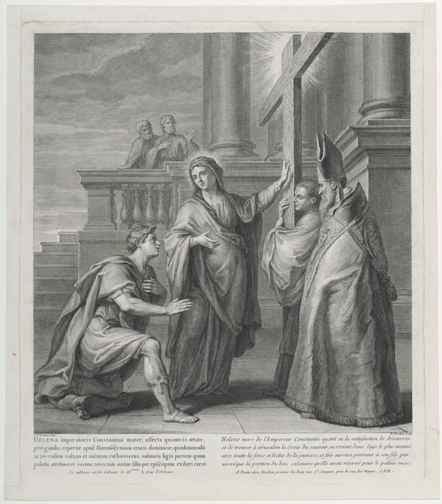Constantinus het ware kruis vereerende