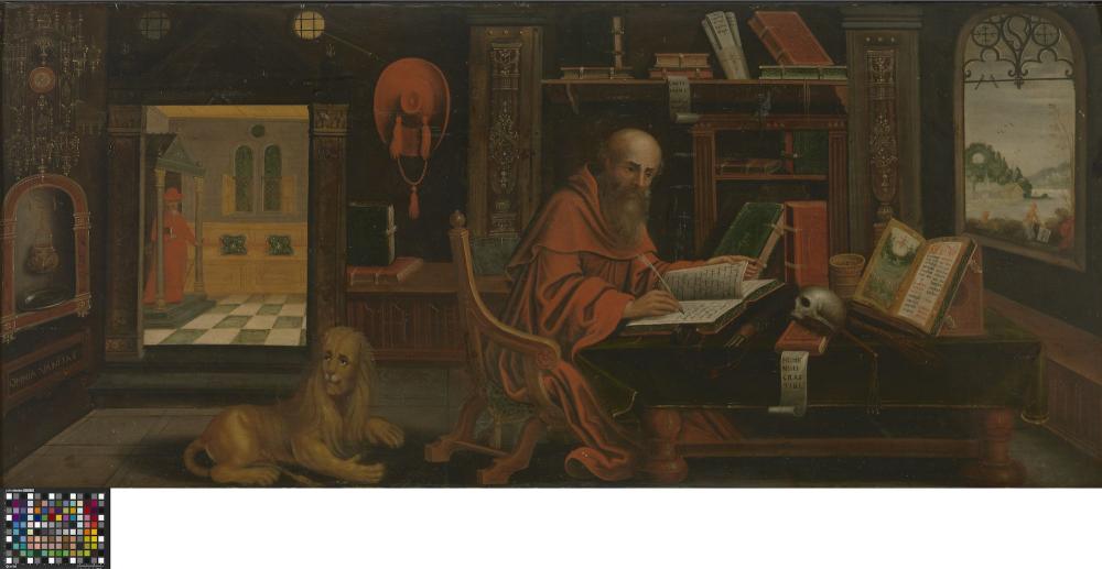 De heilige Hiëronymus in zijn werkkamer