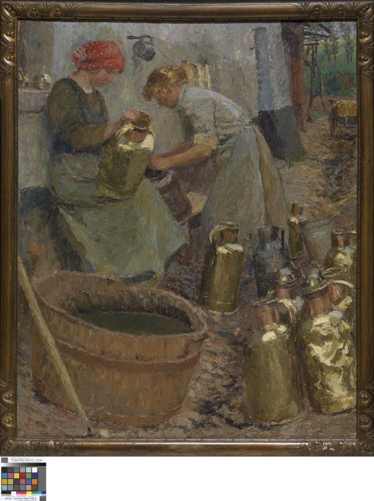 Vrouwen bij het koperpoetsen