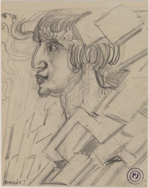 Compositie met vrouwenhoofd (profiel)