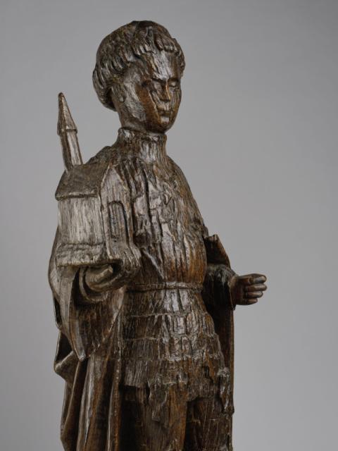 Anoniem, heiligenbeeld Sint-Gerardus van Brogne, tweede helft 15de eeuw, hout