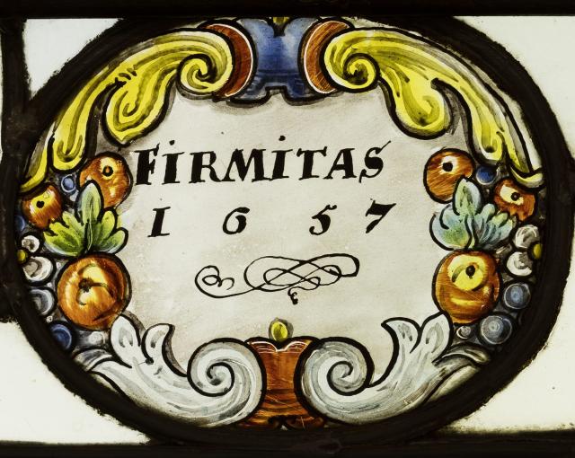 Samengesteld glasraam 'Firmitas 1657' van Herkenrode, 1659