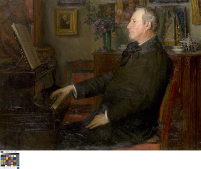 Portret van Karel Mestdagh  bestuurder van het conservatorium in Brugge