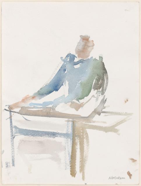 De aquarellist aan het werk