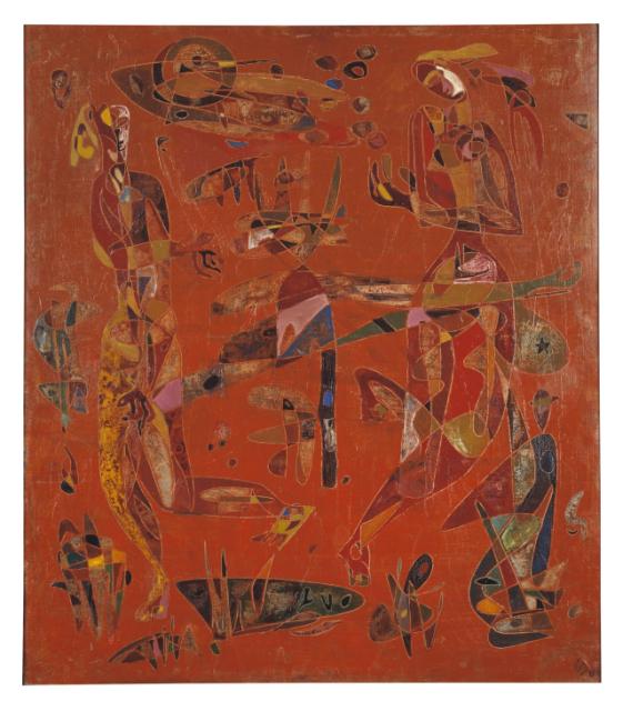 Figuratief in rood
