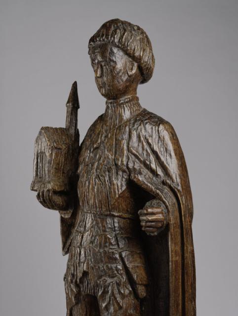 Anoniem, heiligenbeeld Sint-Gerardus van Brogne, tweede helft 15de eeuw, hout