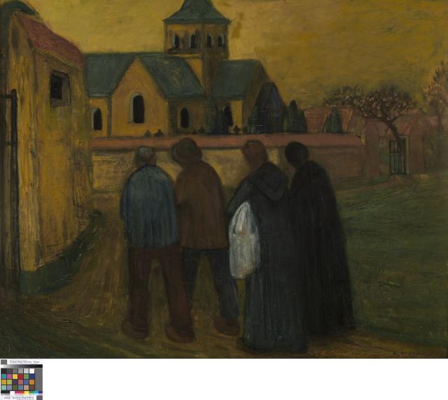De doopstoet op weg naar de kerk