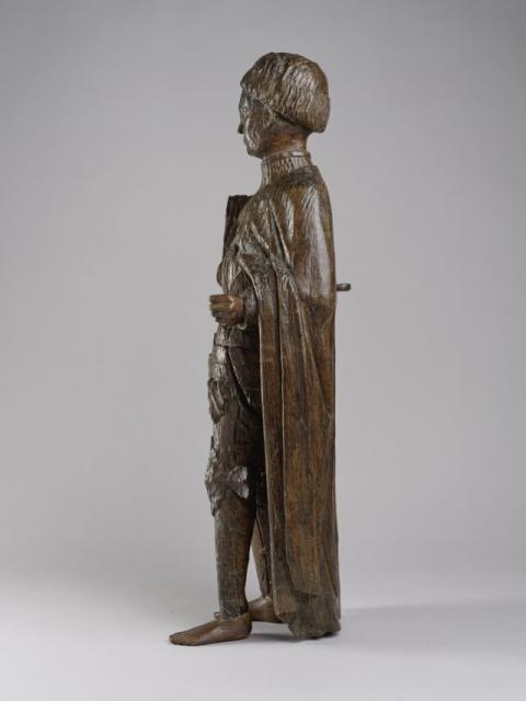 Anoniem, heiligenbeeld Sint-Gerardus van Brogne, tweede helft 15de eeuw, hout