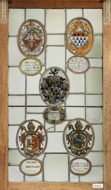 Samengesteld glasraam 'Pontiniacum 1657' van Herkenrode, glas-in-lood, ca. 1500-1599