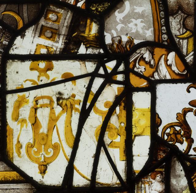 Samengesteld glasraam afkomstig uit de abdijkerk van Herkenrode, 16e eeuw