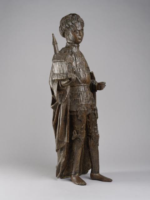 Anoniem, heiligenbeeld Sint-Gerardus van Brogne, tweede helft 15de eeuw, hout