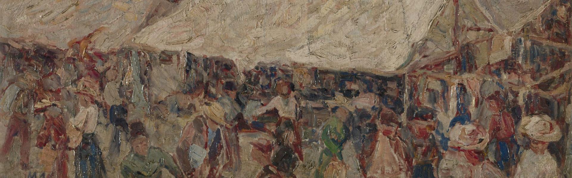 Grand Place of Waregem by Modest Huys collection Museum van Deinze en de Leiestreek mudel Grand Place of Waregem by Modest Huys collection Museum van Deinze en de Leiestreek mudel