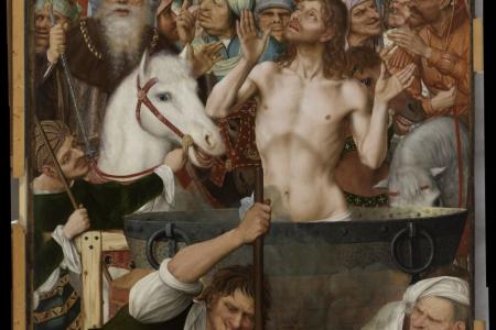 Altaarstuk van het schrijnwerkerambacht - Heilige Johannes in de olie