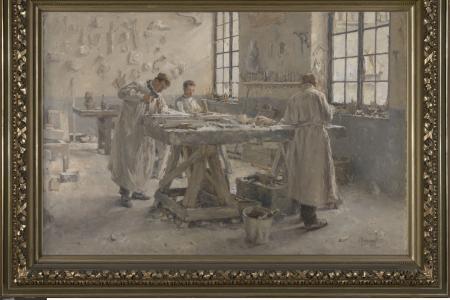 Atelier van een beeldhouwer