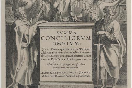 Titelblad van : Franciscus Longus a Coriolano Summa Conciliorum omnium Antverpiae ex officina Plantiniana Infolio