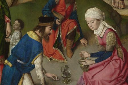 Het Laatste Avondmaal. Detail uit paneel rechtsboven