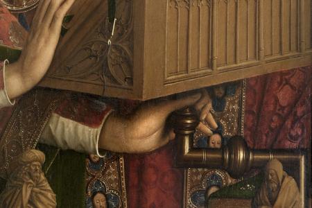 het Lam Gods: detail uit paneel De Zingende Engelen