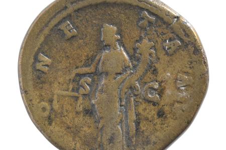 Sestertius van Antoninus Pius in messing