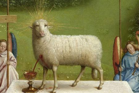 het Lam Gods: De Aanbidding van het Lam Gods Detail