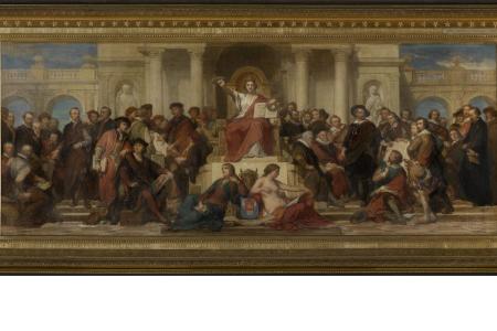 De roem van de Antwerpse kunstschool  vijftien olieverfschetsen voor de muurschilderingen in het Koninklijk Museum voor Schone Kunsten Antwerpen