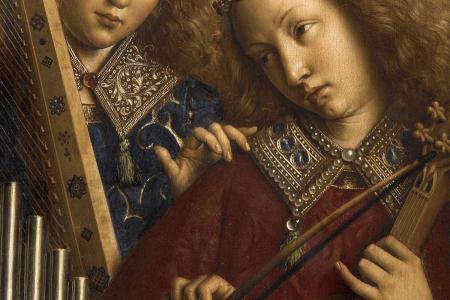 het Lam Gods: detail uit Paneel De Musicerende Engelen