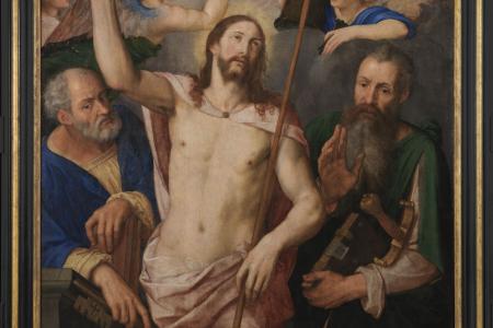 Triptiek met de triomf van Christus en de schenkersfamilie