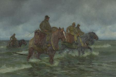 Paardenvissers in zee