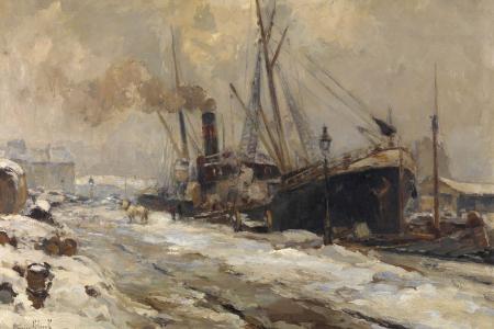 Antwerpse haven in de winter