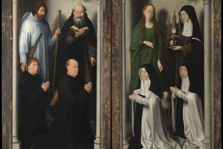 Triptiek van Johannes de Doper en Johannes de Evangelist Buitenzijde gesloten triptiek