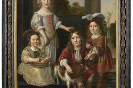 Portret van vier kinderen