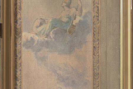 Muurdecoratie voor in een salon met mythologische taferelen  afbeelding van Athene