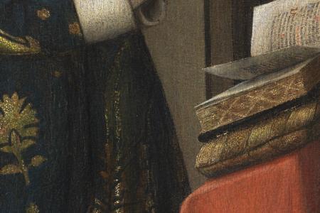 Isabella van Portugal en de Heilige Elisabeth Linkerluik van een triptiek