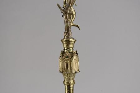 Onbekend, Staf van de schuttersgilde Sint-Sebastiaan, 19e eeuw, hout, messing