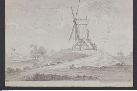 recto: Landschap met een windmolen